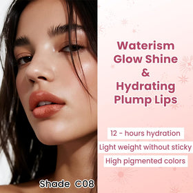 Catkin maple tinted jelly lip balm on lips provides rosy glow.