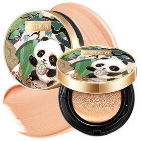 Catkin Panda Land cushion compact with panda carving design, ideal as a collectible gift.
