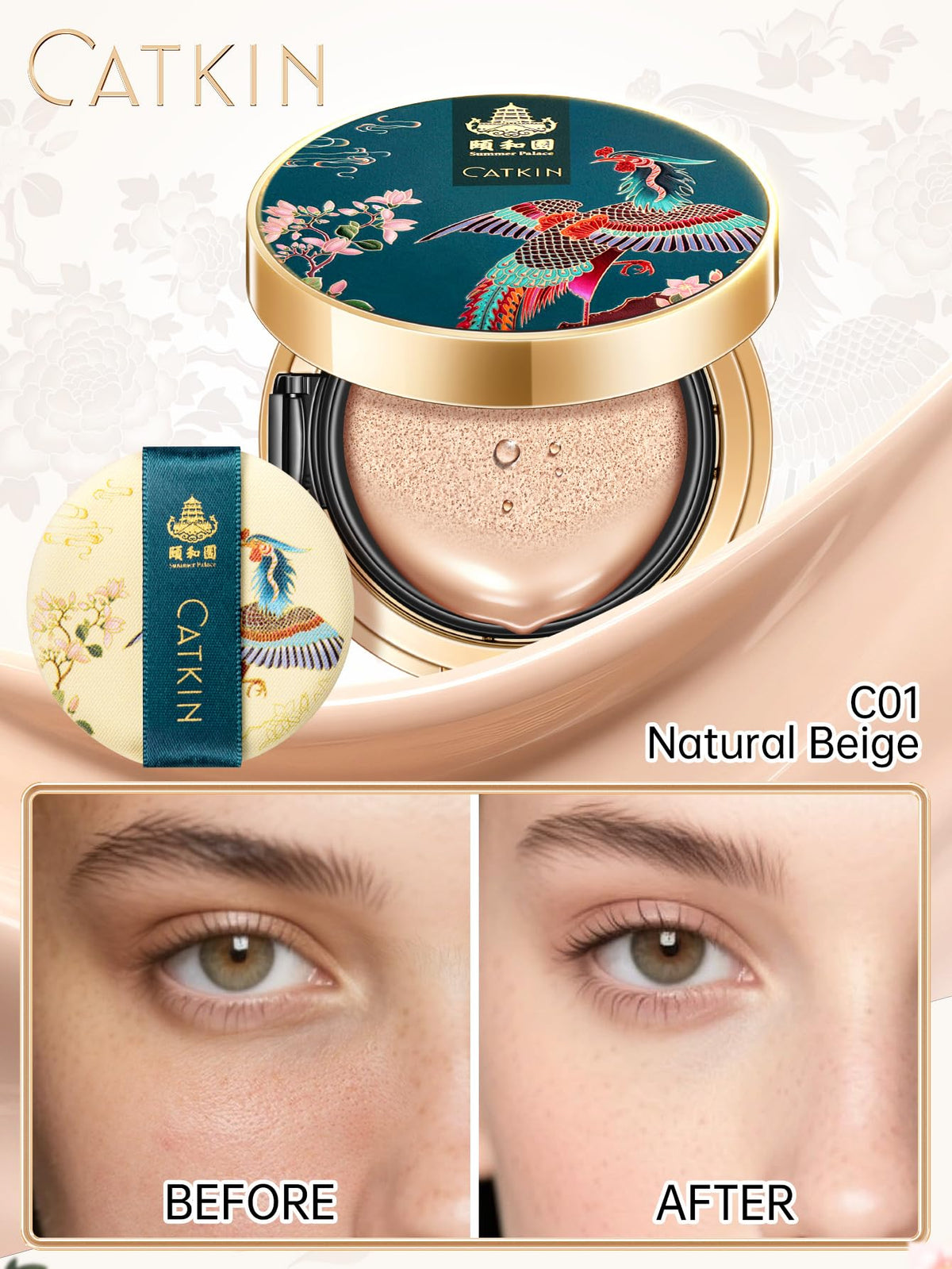 Catkin Phoenix Cushion puff soft elastic ensures quick, even makeup application
