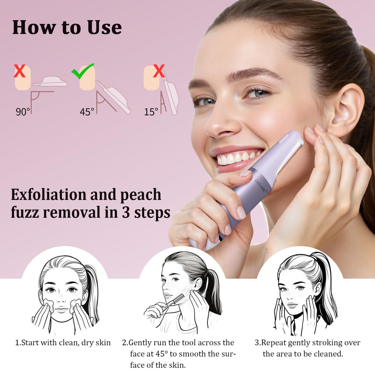 CatLane Dermaplane Razor includes a 10-blade pack for ongoing use.