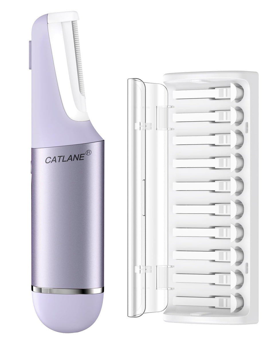 CatLane Dermaplane Razor close-up of facial blades for precise exfoliation.