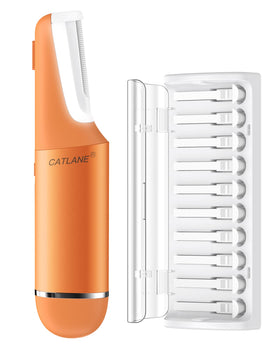 CatLane Dermaplane Razor front view in Cosmic Orange for smooth exfoliation