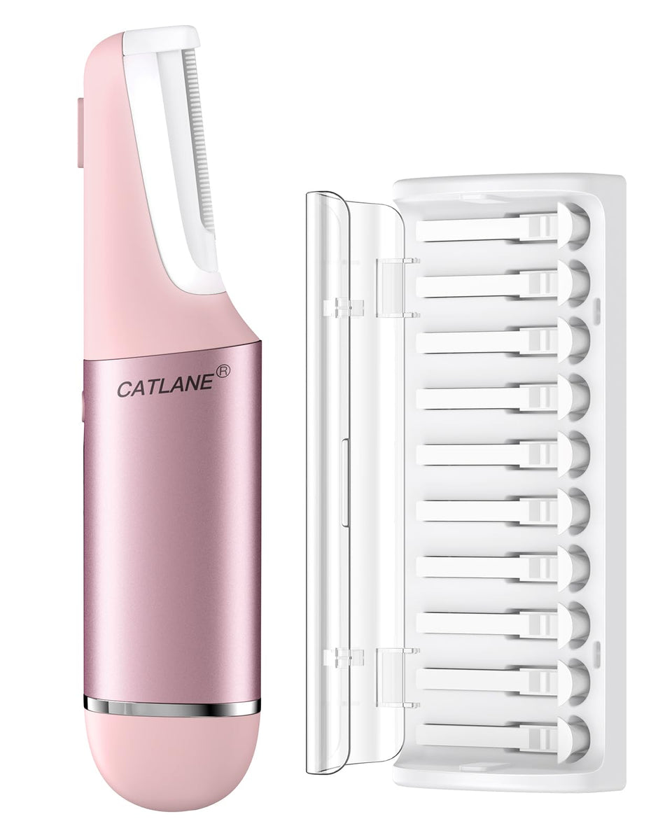 CATLANE Dermaplane razor for women face performing gentle exfoliation and peach fuzz removal.