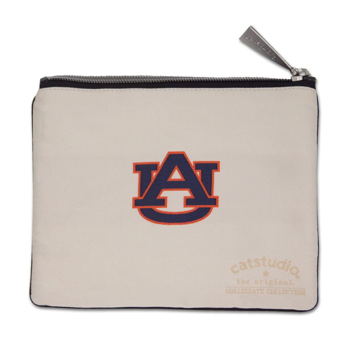 Catstudio Auburn University zipper pouch artwork detail, hand-drawn AU motifs for Tigers fans.