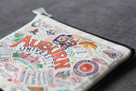 Catstudio Auburn University zipper pouch durable poly fabric, dirt-resistant travel companion.