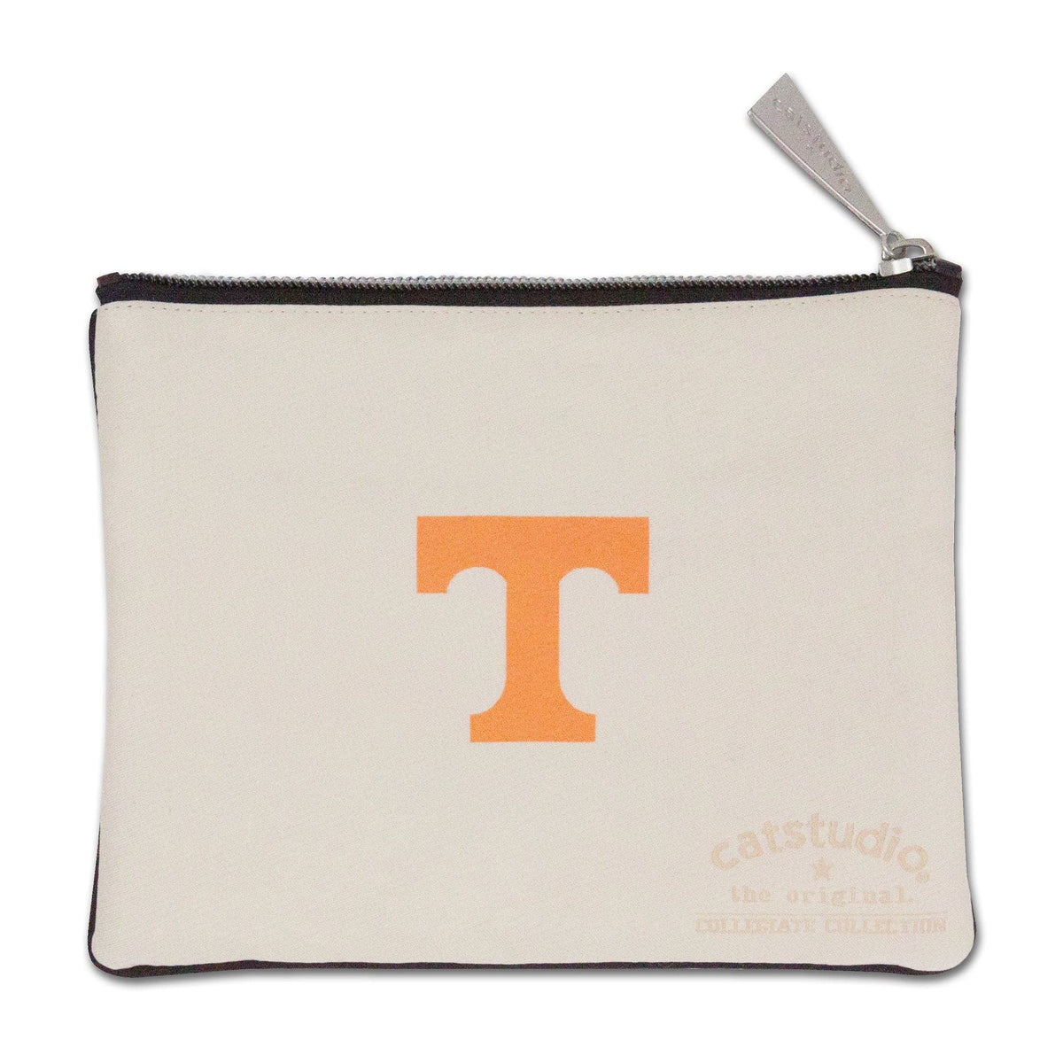 Catstudio Tennessee zip pouch closeup with woven artwork and zipper