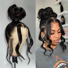catti 360 lace front wig natural hairline with bleached knots
