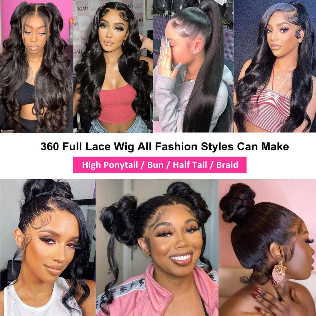 catti body wave wig packaging includes cap and lashes for complete package
