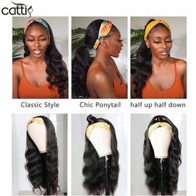 Catti headband wig glueless Velcro-secured for secure fit and easy removal