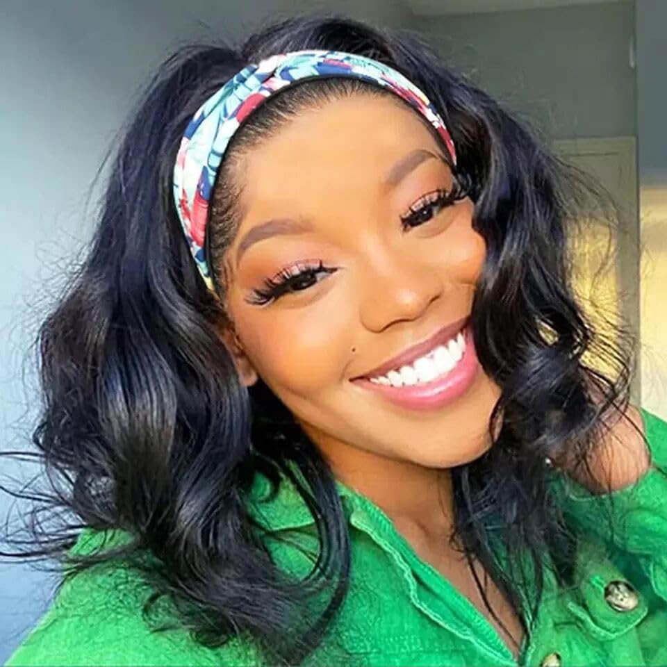 Catti headband wig front view shows natural hairline for easy daily styling.