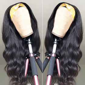 Catti headband wig natural color close-up displays authentic shade compatible with many outfits.