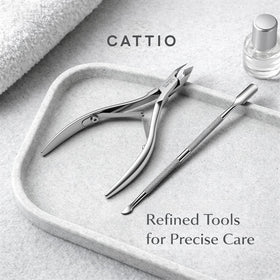 Cattio cuticle trimmer storage box keeps tools clean and organized.