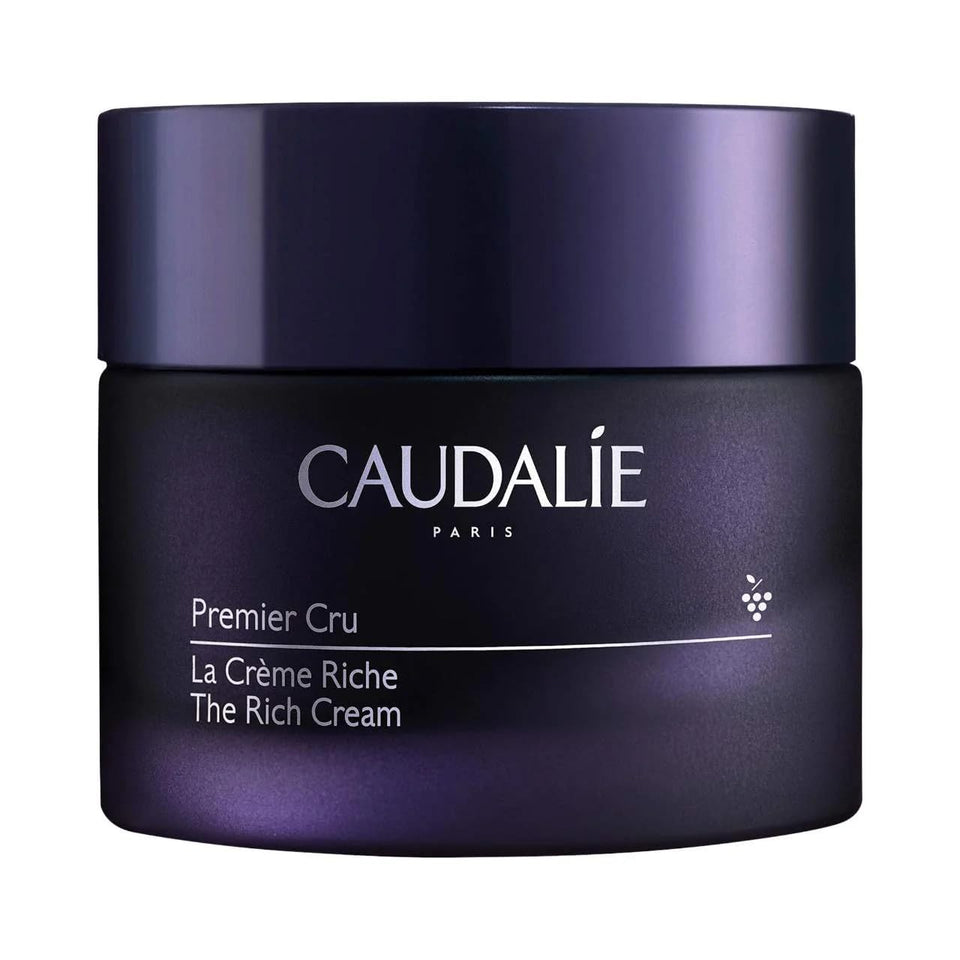 Caudalie Premier Cru Rich Cream jar close-up showing rich texture for nourishment
