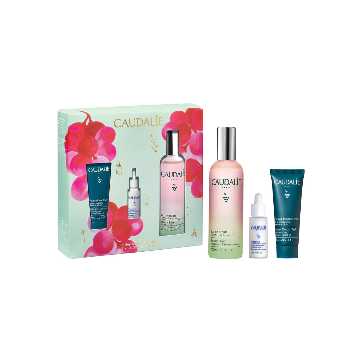 Caudalie Beauty Elixir full-size bottle refreshes skin and sets makeup for a dewy glow