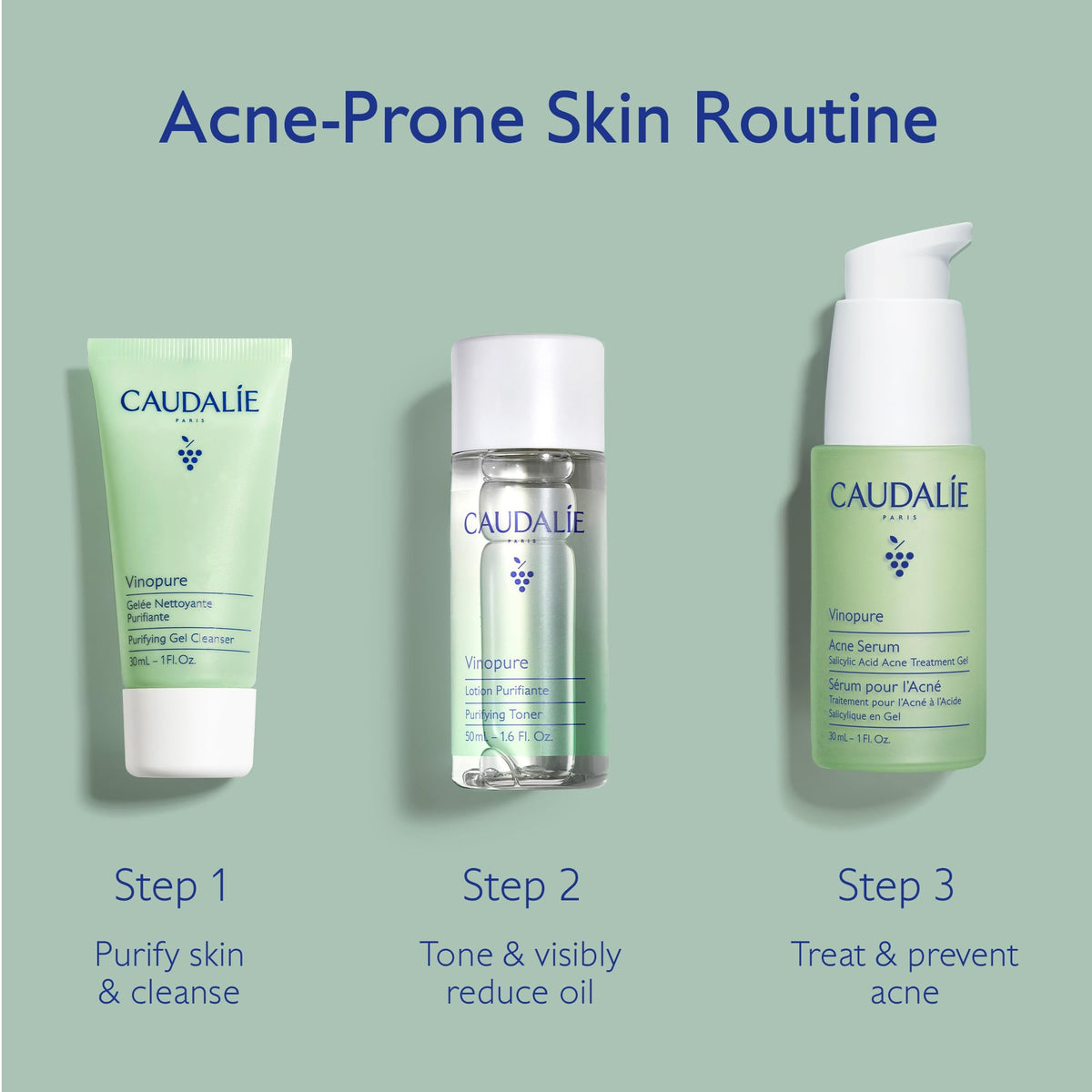 Caudalie Purifying Gel Cleanser 30ml purifies pores while cleansing