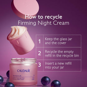 Caudalie Resveratrol-Lift glass jar with refill pod for sustainable use