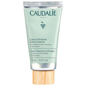 Caudalie Vinoclean Deep Cleansing Exfoliator bottle showing gentle exfoliation and refined texture