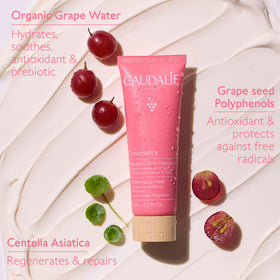 Caudalie VinoHydra texture close-up showing creamy hydration.