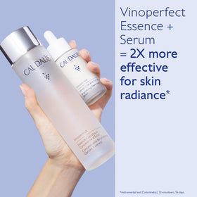 Glycolic acid listed among Vinoperfect Brightening Essence ingredients for exfoliation.