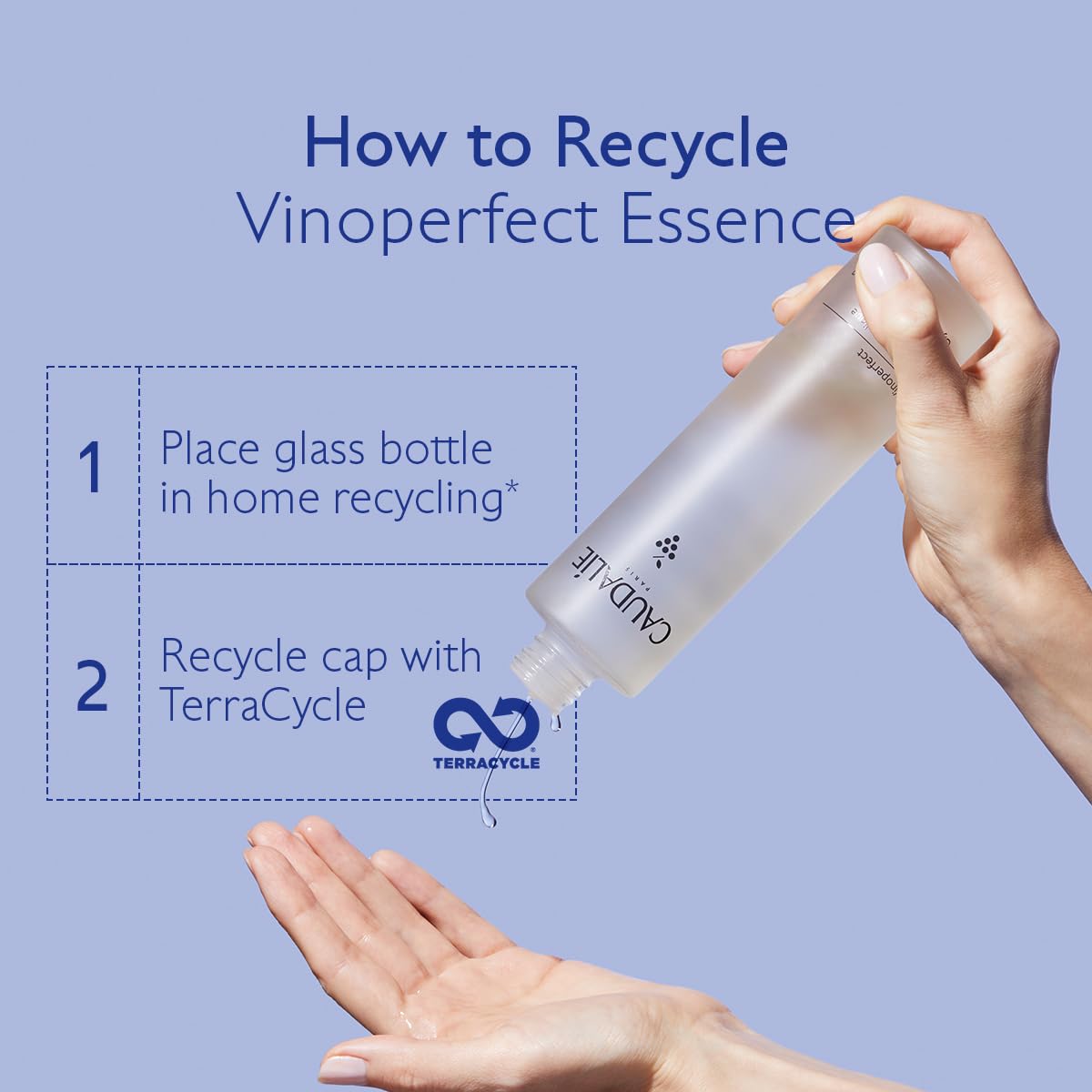 Vinoperfect Brightening Essence paired with serum routine promoting visible radiance over time.