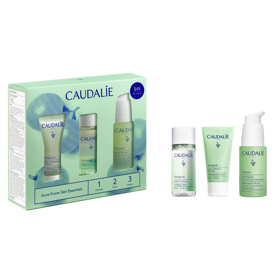 Caudalie Vinopure serum bottle promoting clearer skin