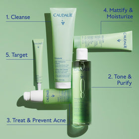 Caudalie Vinopure toner supports morning and evening skincare.