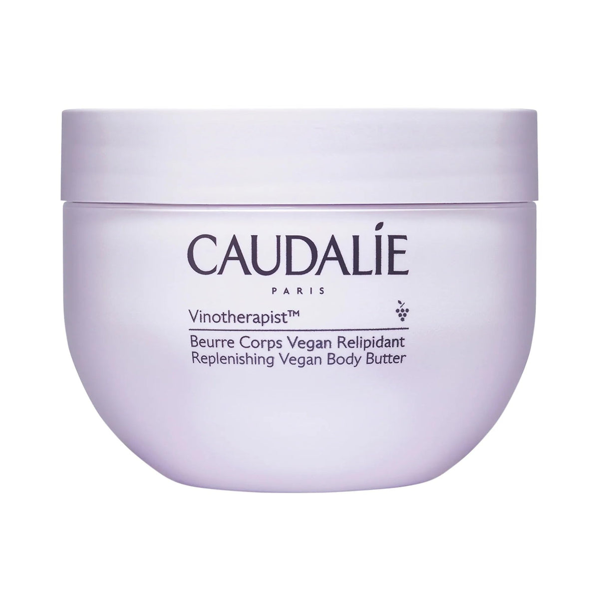 Caudalie Vinotherapist Body Butter jar shows rich texture for 24-hour nourishment.