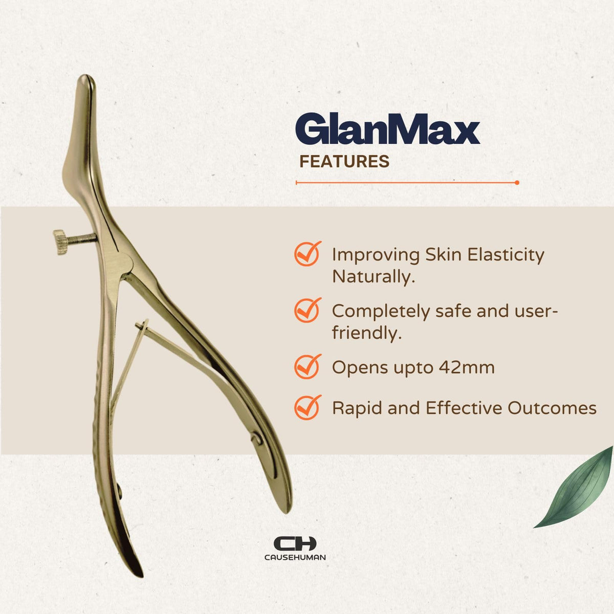 GlanMax durable stainless steel construction for longevity.