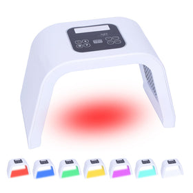 Caweiya 7-color LED face mask front view for at-home skin care, promotes even tone
