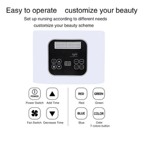 Caweiya 7-color LED face mask packaging and included accessories