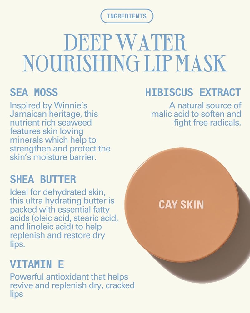 Sea Moss ingredient from Cay Skin Deepwater Lip Mask nourishes moisture barrier