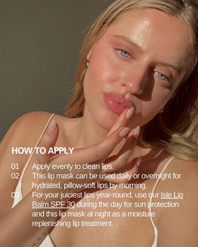 Vitamin E in Cay Skin Deepwater Lip Mask nourishes dry lips by morning