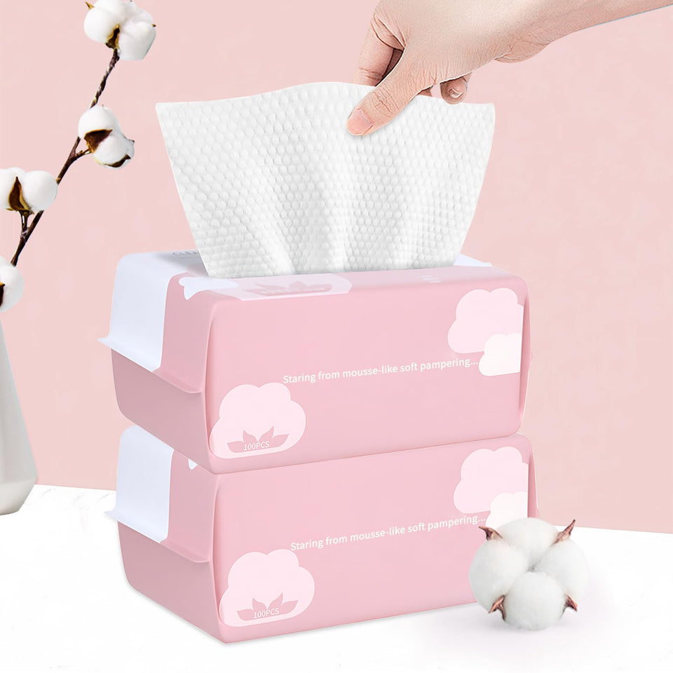 Cayxenful disposable face towels pack with 200 count for gentle cleansing.