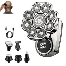 CBDYWVR Bawldy Pro head shaver front view shows ergonomic grip for precise bald shaving.