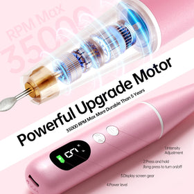 Six multifunction grinding bits and twenty-five sanding bands expand task options
