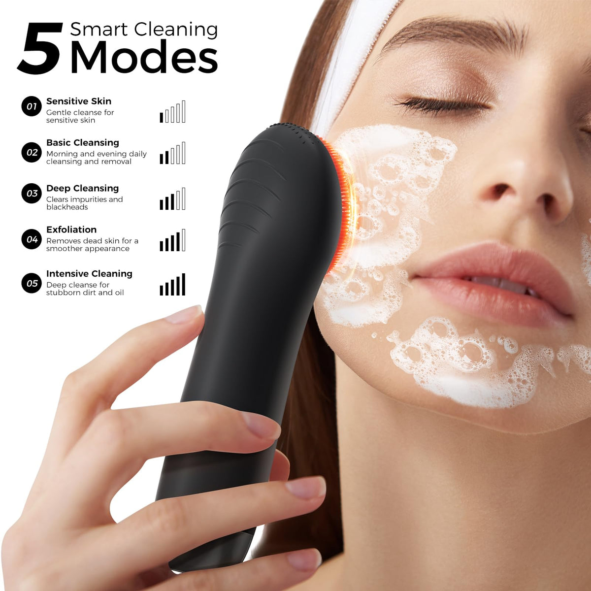 Ccigedy Face Scrubber ergonomic back aids massage and product absorption.