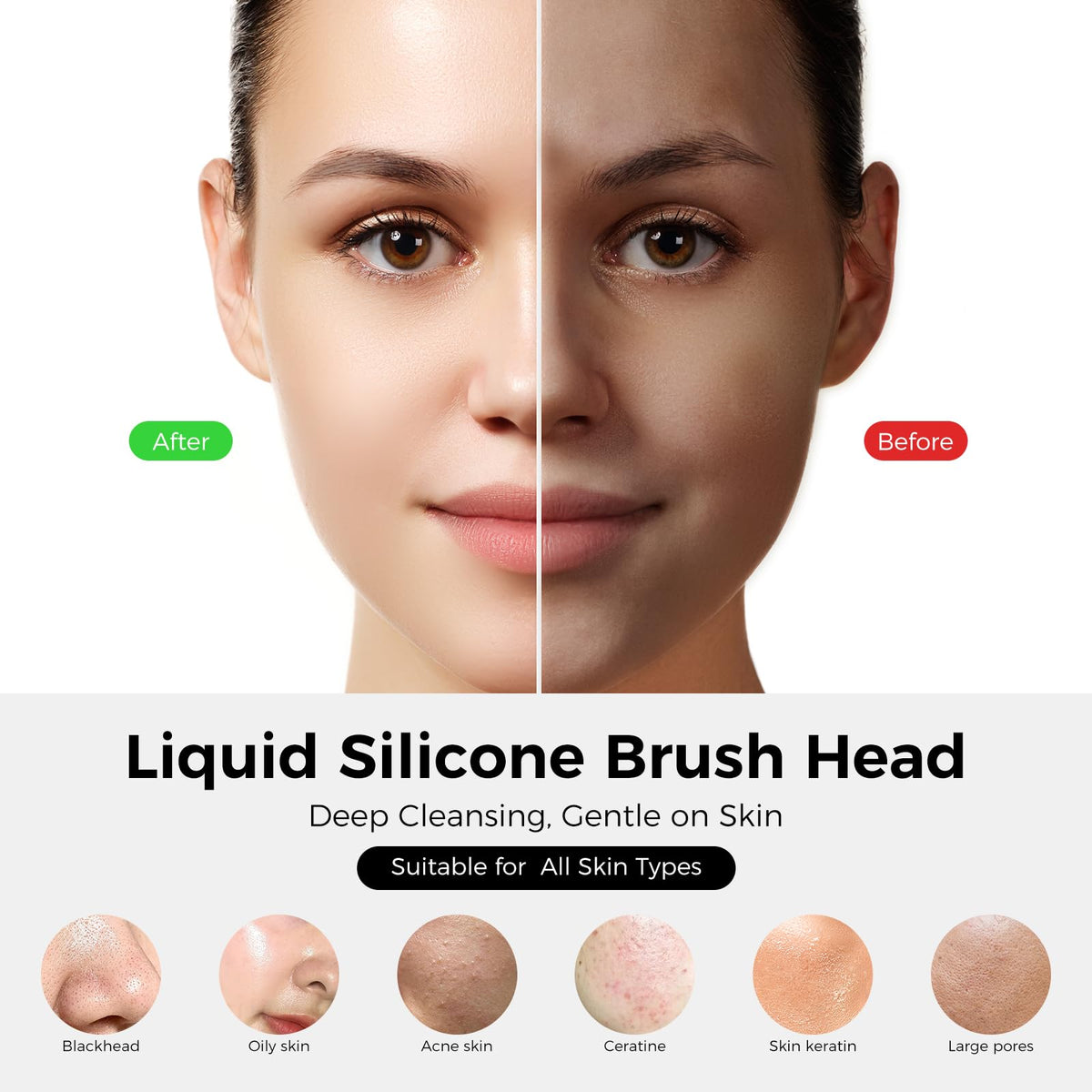 Ccigedy Face Scrubber warming-technology helps loosen makeup for deeper cleansing.