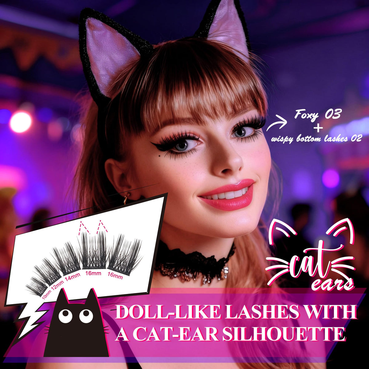 CCODDY Foxy Beauty D-curl wide-span clusters enhance eye shape.
