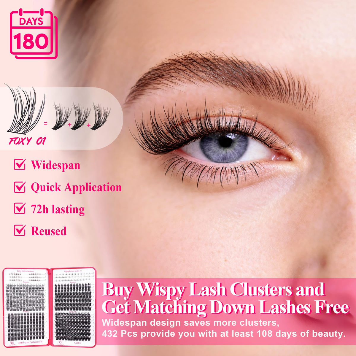 CCODDY Foxy Beauty natural-style lash clusters for effortless daytime elegance.