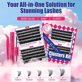 CCODDY Lash Clusters Kit fluffy lashes 10-18mm natural to dramatic length