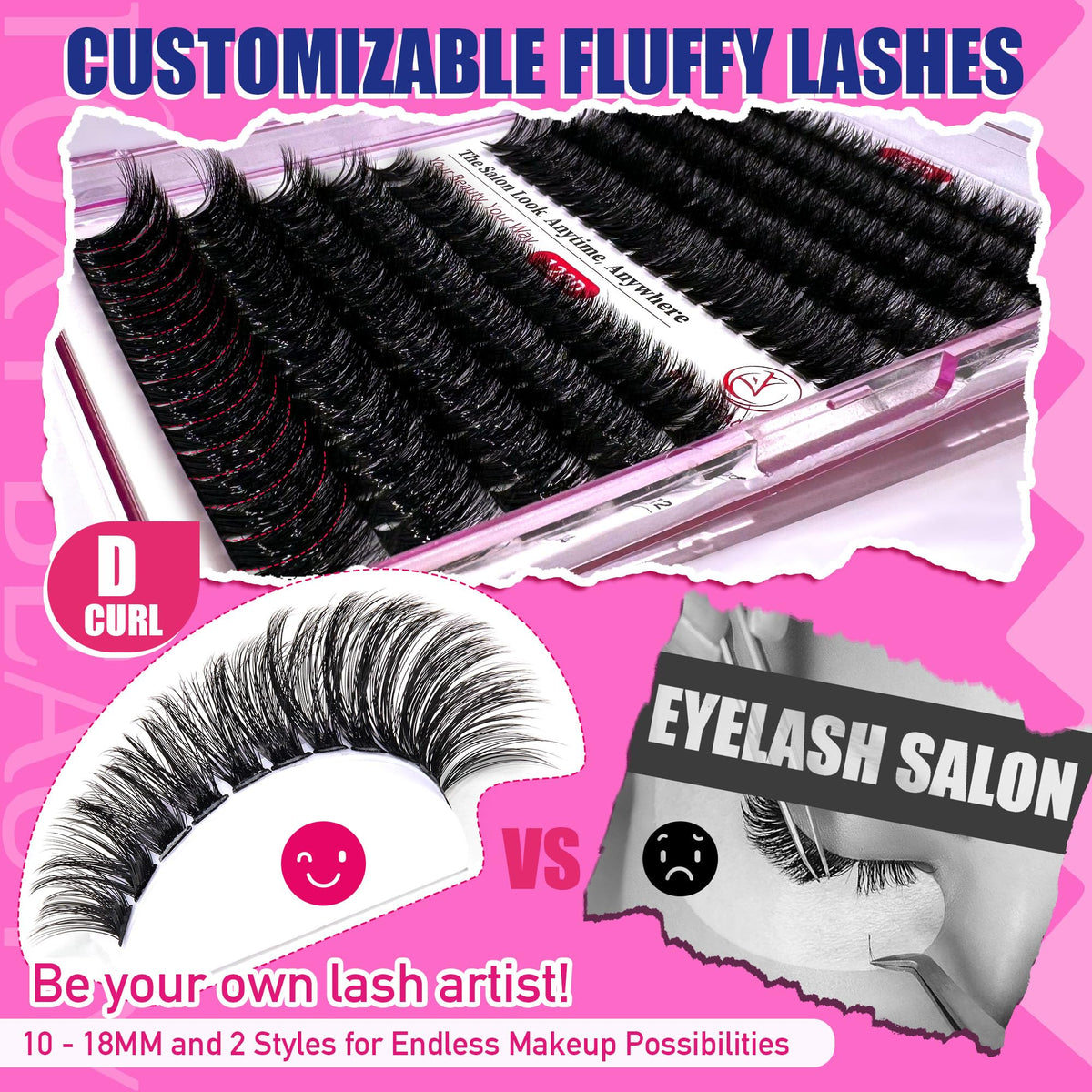 CCODDY Lash Clusters Kit inner natural and outer dramatic look explained