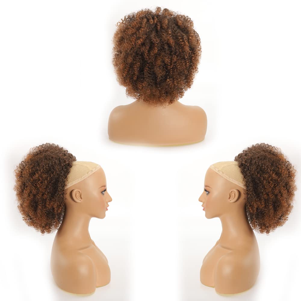 CECINILL Afro Puff ponytail in hand highlights soft, high-temperature resistant fibers.