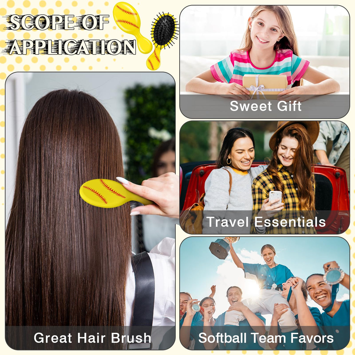 Cecnamt durable PP plastic detangler brush withstands frequent use.