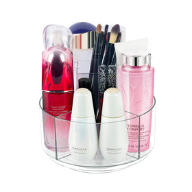 CECOLIC 360° rotating makeup organizer on vanity for easy access