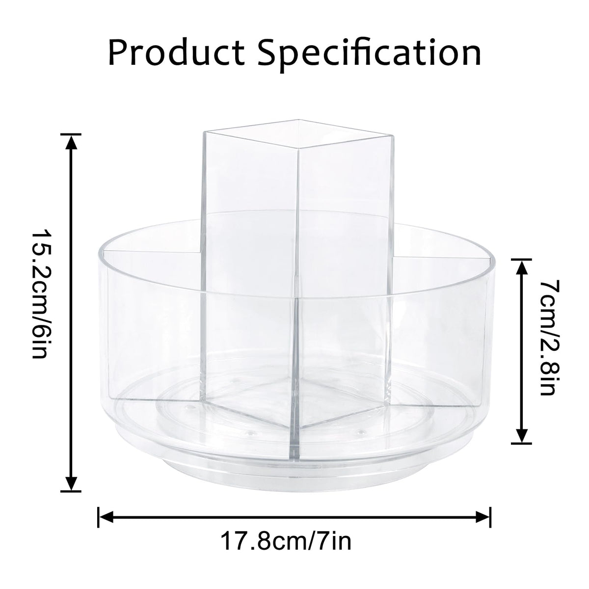CECOLIC clear lazy Susan cosmetic storage with transparent visibility