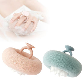 Cecurpo sunflower bath ball with suction cup for soft, soothing cleansing.