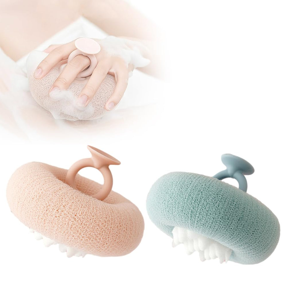 Cecurpo sunflower bath ball with suction cup for soft, soothing cleansing.