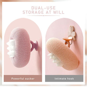 Cecurpo wall-mounted suction cup keeps bath ball secure.