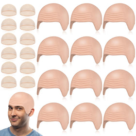 Ceenna 12-pack bald caps set offers elastic fit for comfortable costume looks.