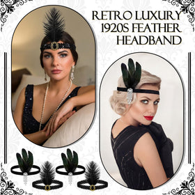 Ceenna flapper headband styled to complement evening dresses